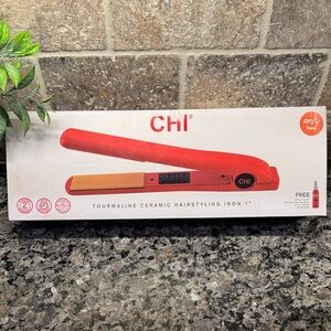 CHI Red 1” Tourmaline Ceramic Hairstyling Iron.